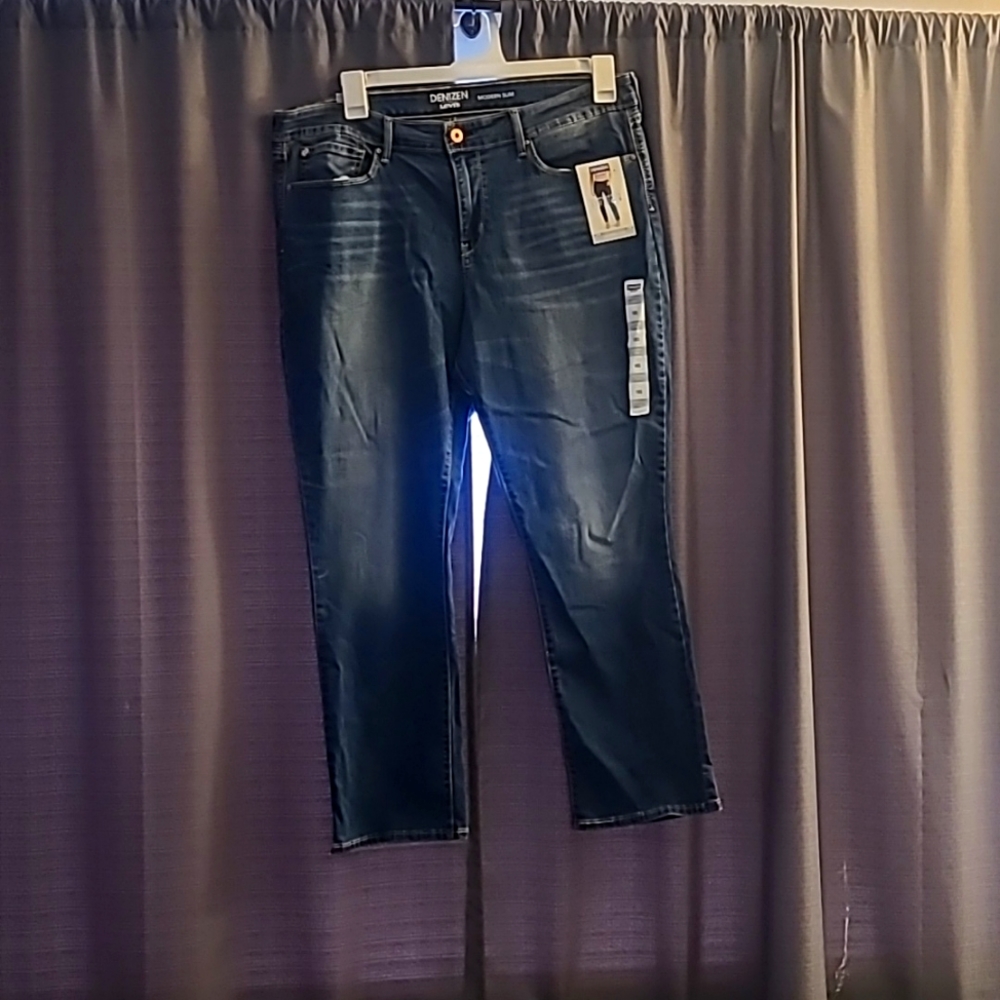 Faded blue denim jean